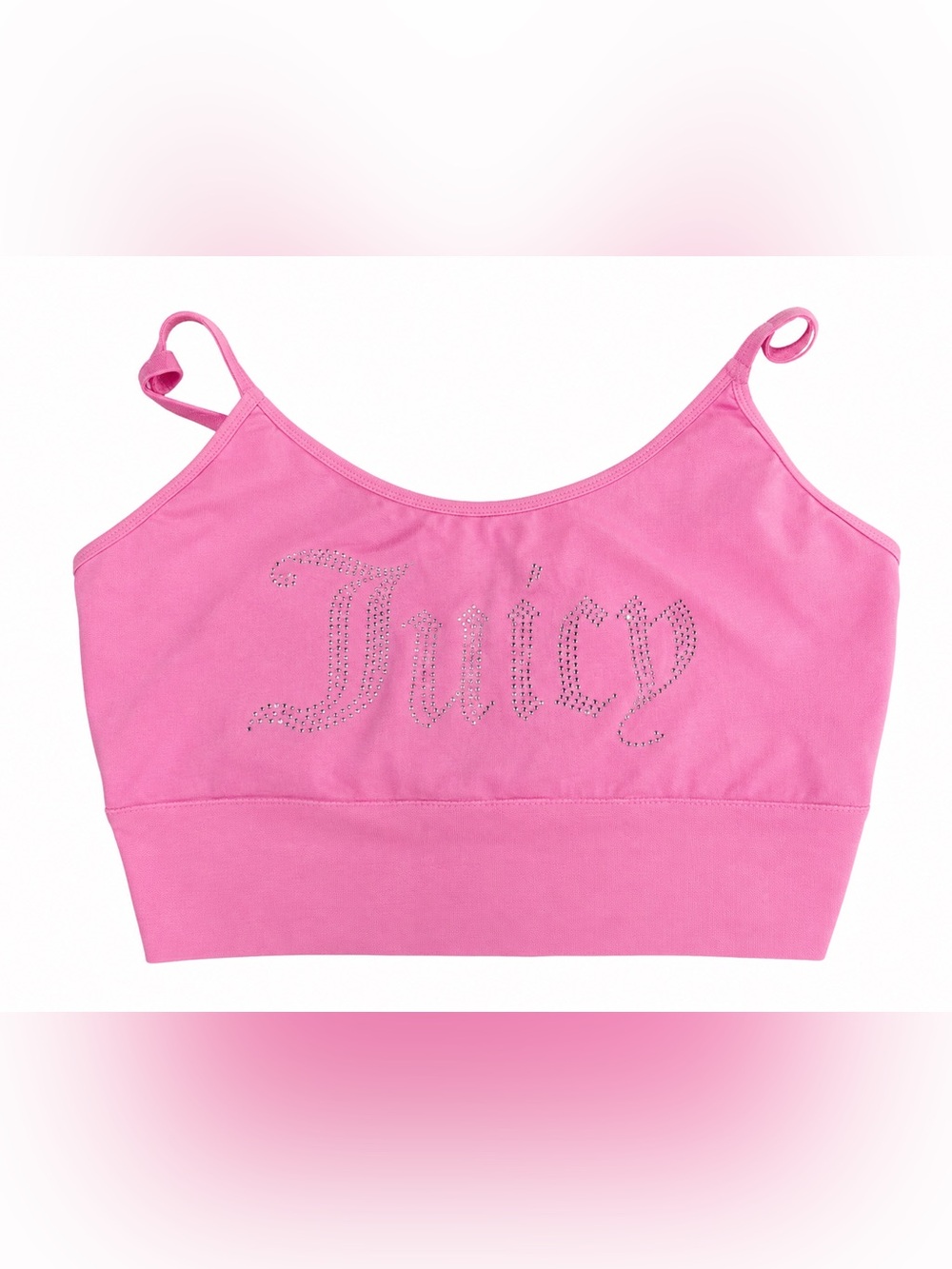Juicy Couture Hot Pink Crystal Logo Bralette